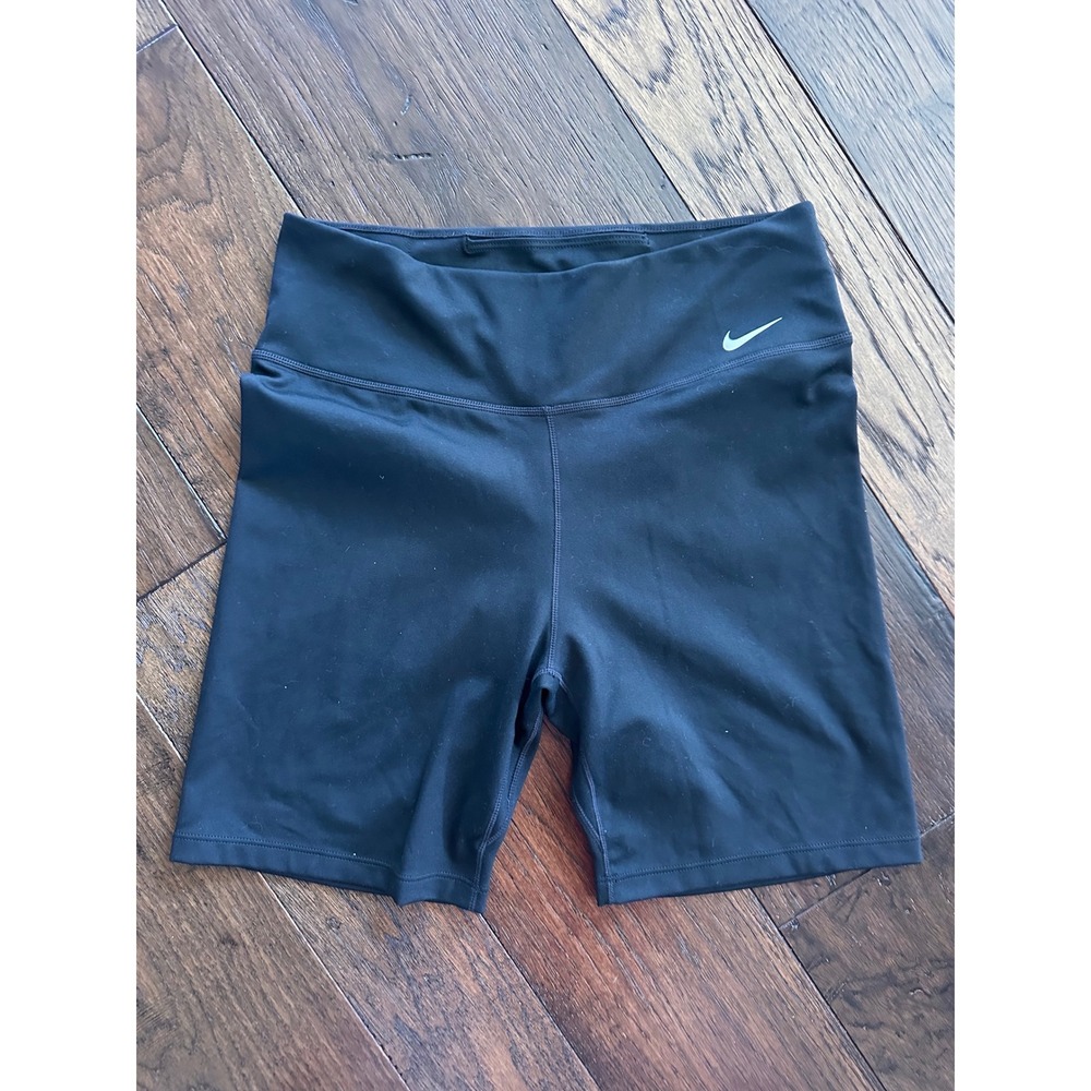 Nike Dri-FIT Womens High Waisted Biker Shorts Black Athletic Gym Spandex Medium